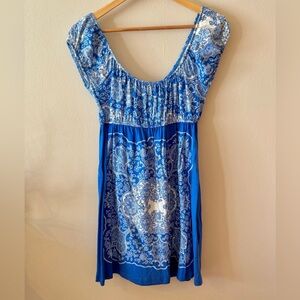 Vintage Empire Waist Mini Dress (Size M)